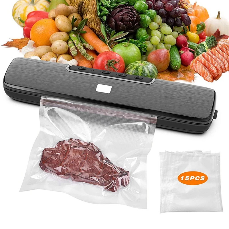 Vacuum Food Sealer Automatic Sealing Machine One-Contact Sealing/Vacuum for Dry & Wet Food Fresh Preservation
Vacuum Food Sealer Automatic Sealing Machine One-Contact Sealing/Vacuum for Dry & Wet Food Fresh Preservation