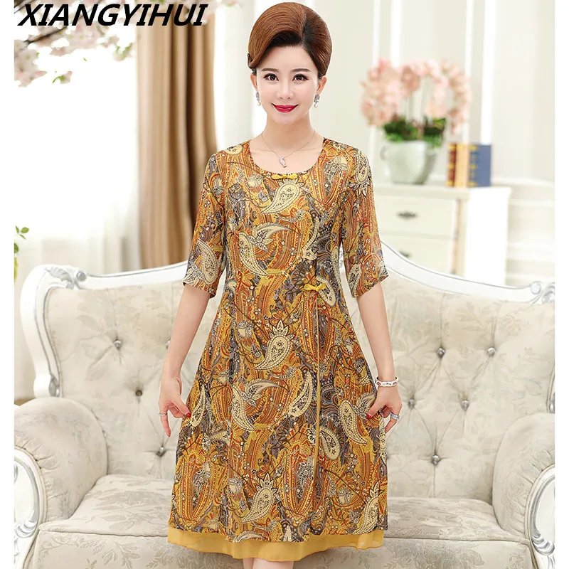 Dresses Fake Two Pieces Women Plus Size Clothing 5XL 2018 New Elegant Summer Vestidos middle aged printing Chiffon party Dress
Dresses Fake Two Pieces Women Plus Size Clothing 5XL 2018 New Elegant Summer Vestidos middle aged printing Chiffon party Dress