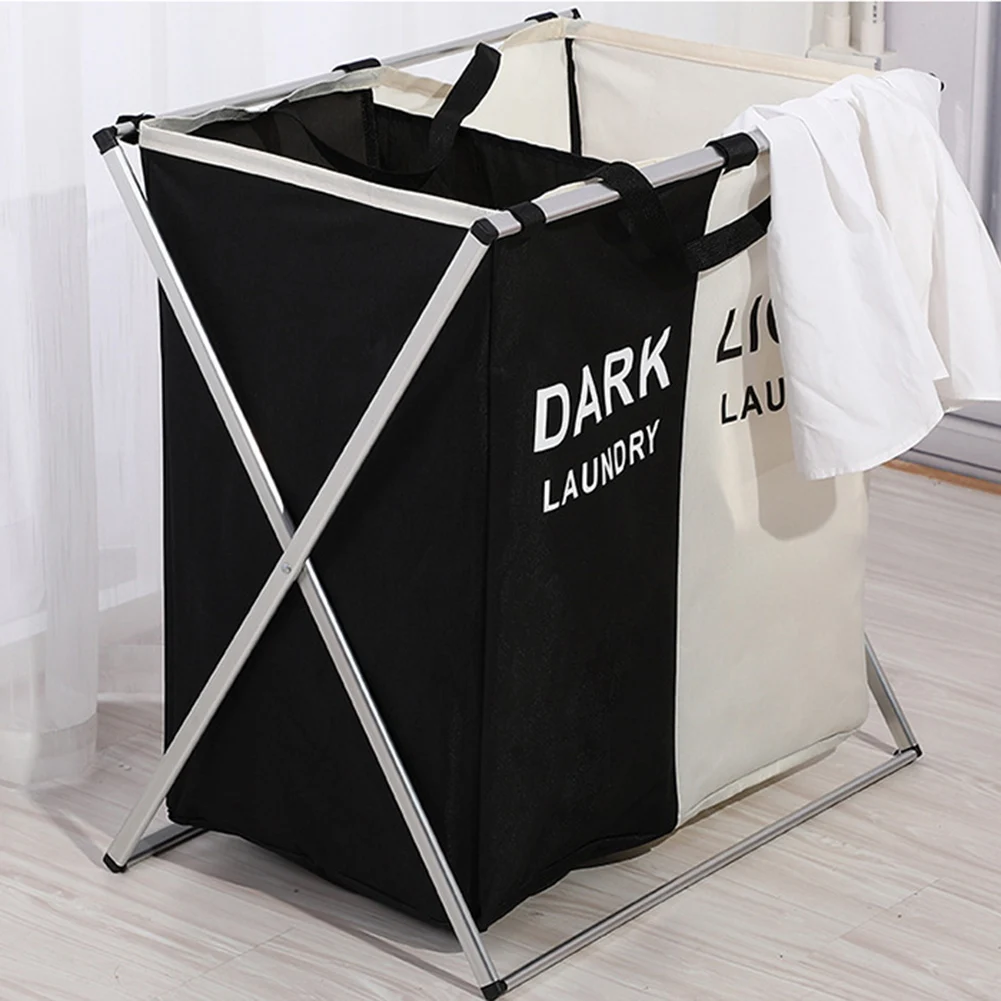 Складная корзина для грязного белья, 2 отделения 
Складная корзина для грязного белья, 2 отделения