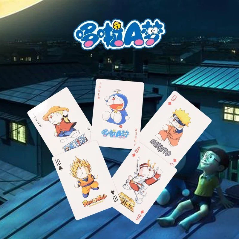 Doraemon 54 шт., игральные карты, цвет синий, толстый человек, кавайная аниме-фигурка, бумага с покрытием, для отдыха, игры для настольных игр
Doraemon 54 шт., игральные карты, цвет синий, толстый человек, кавайная аниме-фигурка, бумага с покрытием, для отдыха, игры для настольных игр