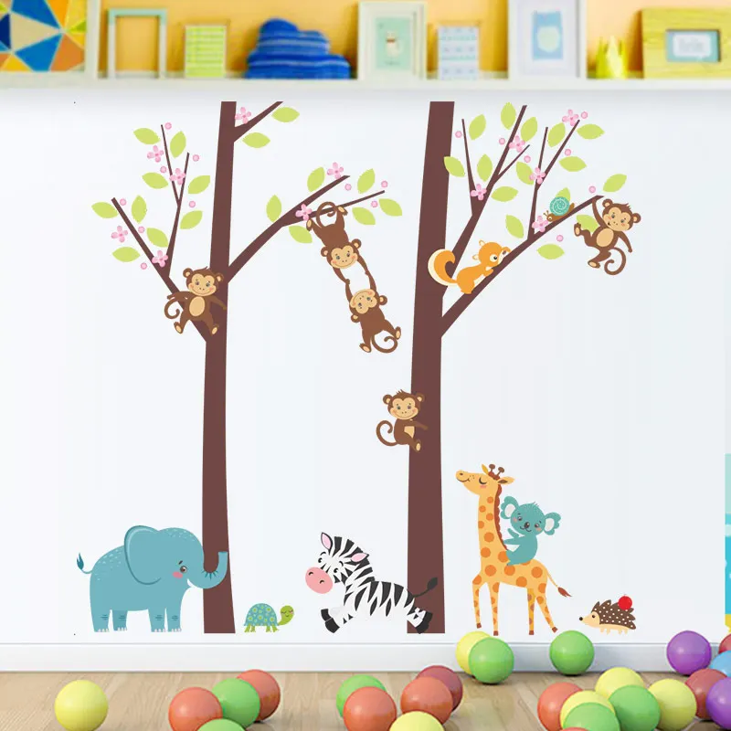 cartoon animal monkey giraffe zebra tree wall decals kids rooms home decor jungle forest wall stickers diy mural art
cartoon animal monkey giraffe zebra tree wall decals kids rooms home decor jungle forest wall stickers diy mural art