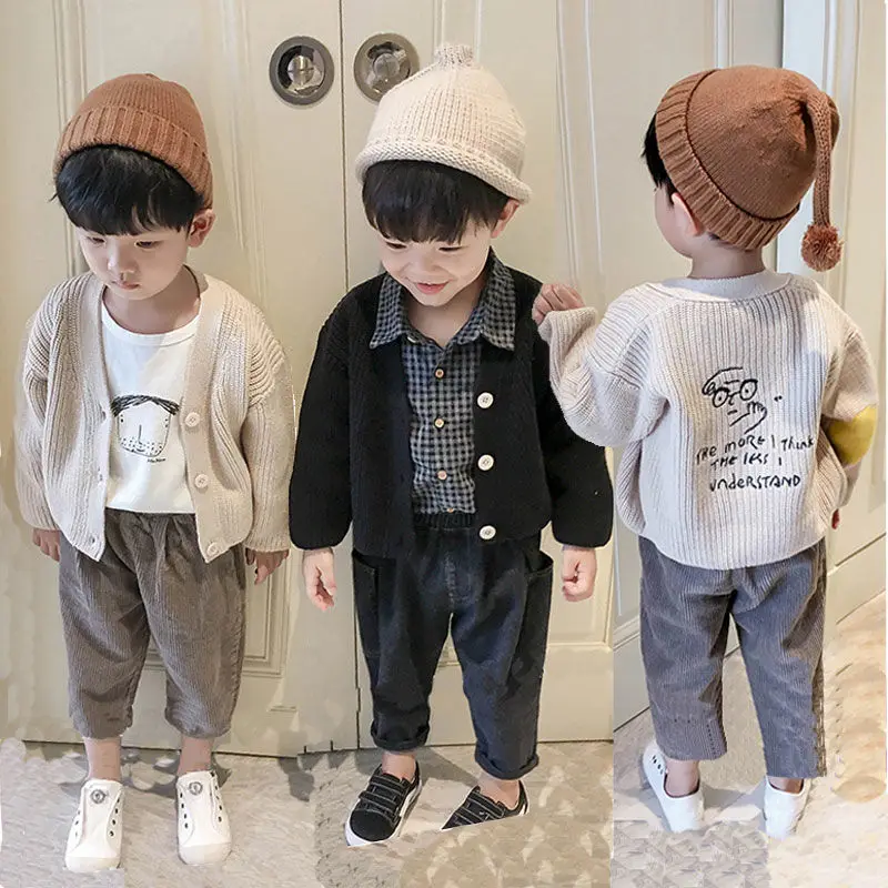 Свитера для мальчиков на осень 2021, новые детские свитера, Свободный вязаный кардиган для мальчиков и малышей, куртки с мультяшными буквами д... 
Свитера для мальчиков на осень 2021, новые детские свитера, Свободный вязаный кардиган для мальчиков и малышей, куртки с мультяшными буквами д...