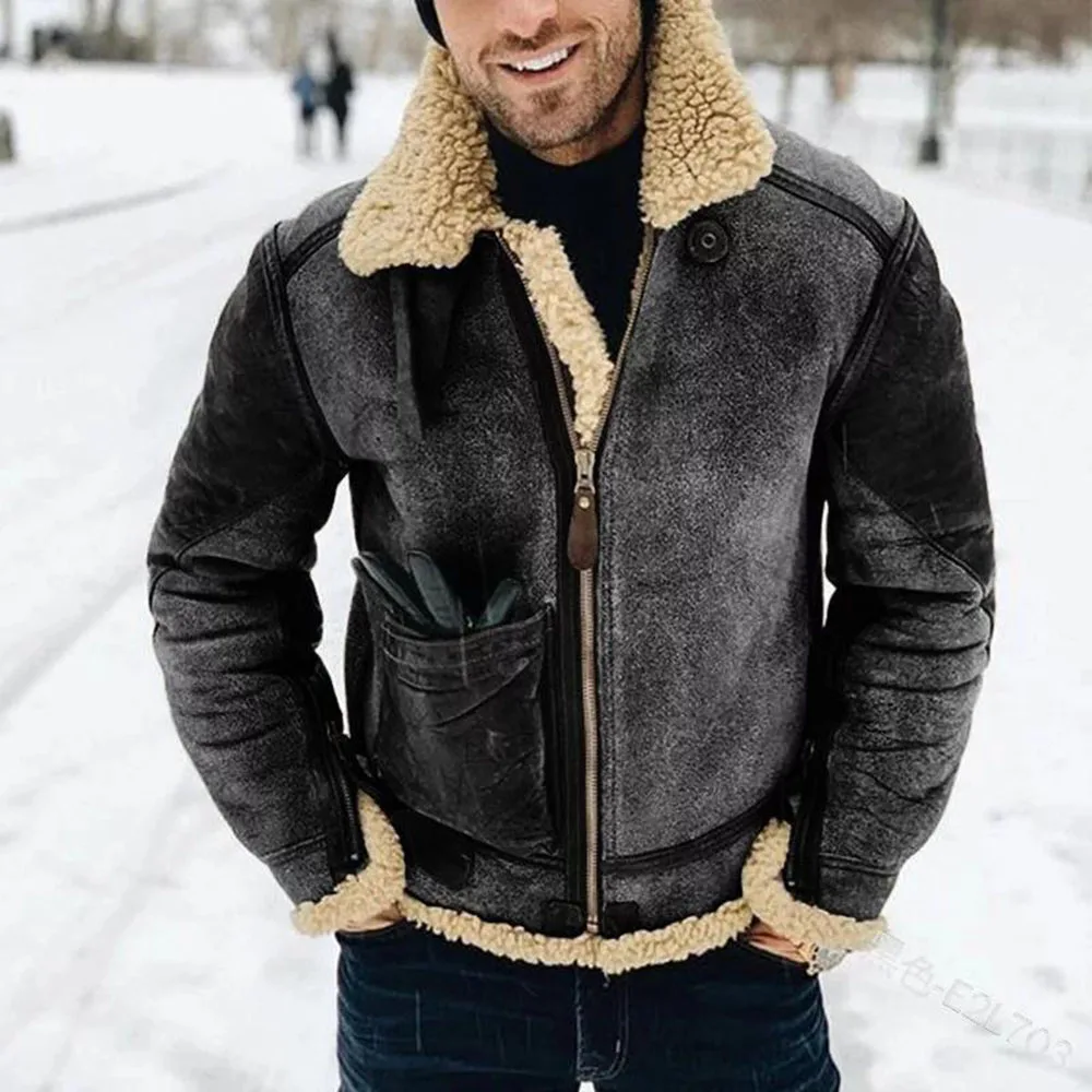 Autumn Men's New Leather Jacket Coat Casual Fashion Retro Trend Fashion Style Long-sleeved Solid Color Flocking Warm Thick Top
Autumn Men's New Leather Jacket Coat Casual Fashion Retro Trend Fashion Style Long-sleeved Solid Color Flocking Warm Thick Top