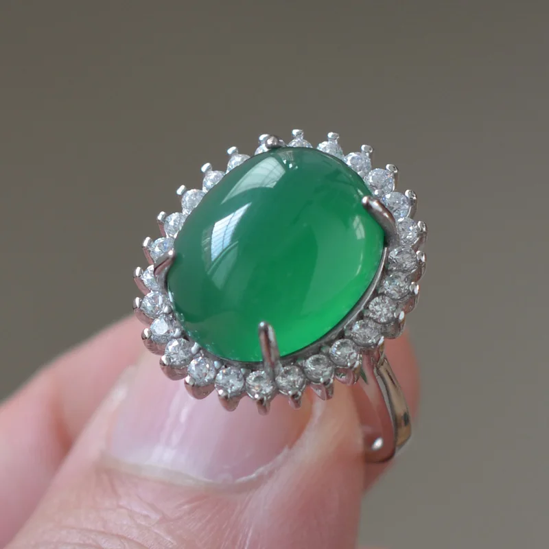 (Certificate)Women S925 Agate Ring Green Chalcedony Egg Rings Silver Circle Rings Gift for Female Fine Jewelry
(Certificate)Women S925 Agate Ring Green Chalcedony Egg Rings Silver Circle Rings Gift for Female Fine Jewelry