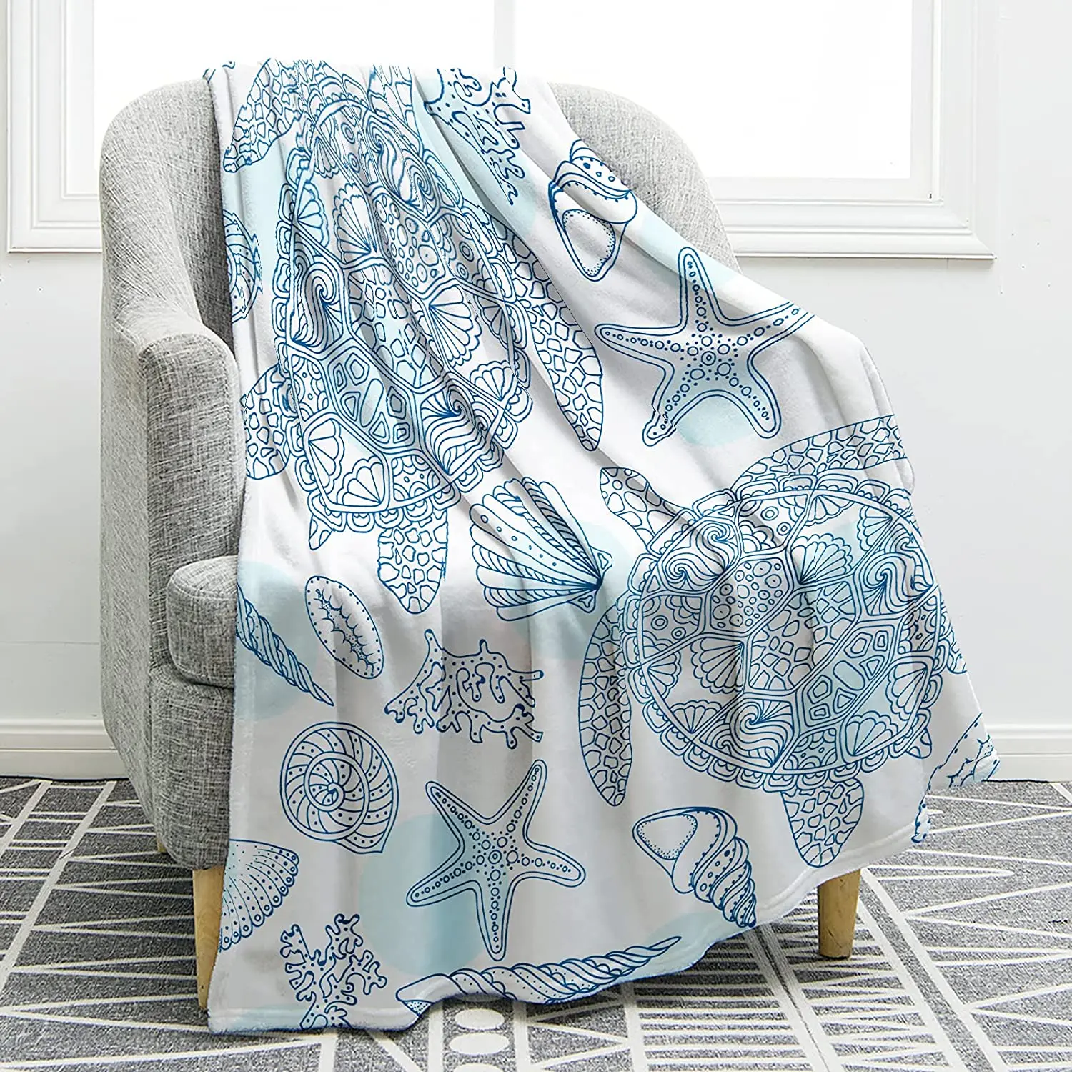 Sea Turtle Blanket Marine Animals Print Throw Blanket for Lightweight Cozy Print Warm for Women Girl Gift
Sea Turtle Blanket Marine Animals Print Throw Blanket for Lightweight Cozy Print Warm for Women Girl Gift