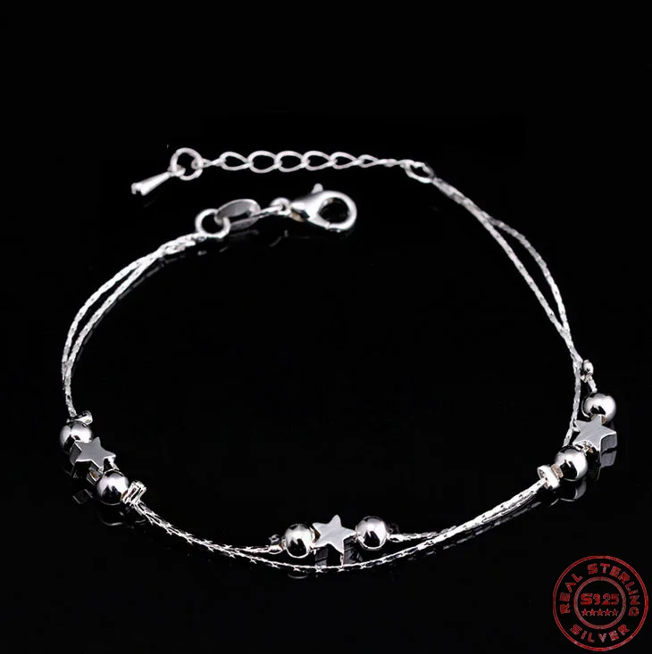 New Fashion 925 Silver Color Star Bracelets for Bangle Simple Friendship Adjustable Bracelets For Women Wedding Jewelry Gifts
New Fashion 925 Silver Color Star Bracelets for Bangle Simple Friendship Adjustable Bracelets For Women Wedding Jewelry Gifts