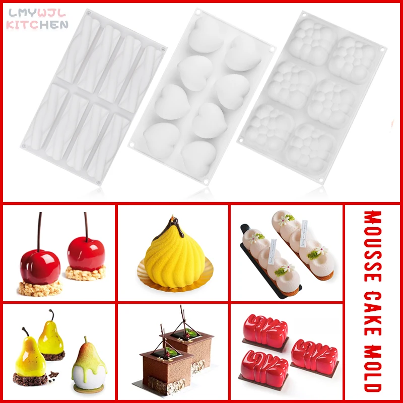 3D Cake Decoration Mold Various Styles of Mousse Cake Silicone Mold Party Chocolate Dessert Pudding Baking Silicone Bakeware 
3D Cake Decoration Mold Various Styles of Mousse Cake Silicone Mold Party Chocolate Dessert Pudding Baking Silicone Bakeware