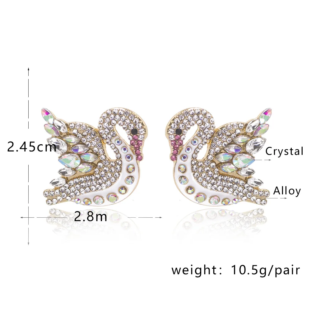 Lost Lady Cute Fashion Swan Stud Earrings Rhinestone Shiny Earrings for Women Creative Modern Female Party Jewelry Gift
Lost Lady Cute Fashion Swan Stud Earrings Rhinestone Shiny Earrings for Women Creative Modern Female Party Jewelry Gift