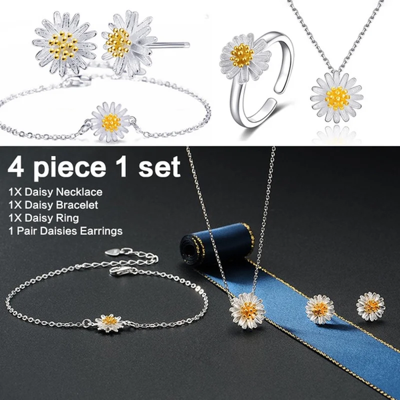 Yellow Daisy Sweet Romantic Style Jewelry Sets Necklace Earrings Bracelet Rings for Girls Birthday Gifts Prevent Allergy
Yellow Daisy Sweet Romantic Style Jewelry Sets Necklace Earrings Bracelet Rings for Girls Birthday Gifts Prevent Allergy