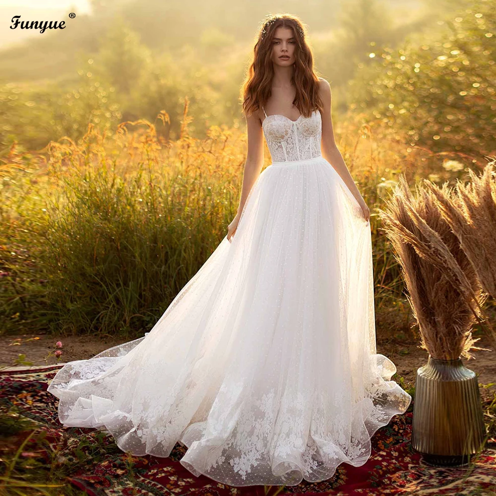 Новинка, романтичное кружевное свадебное платье Funyue трапециевидного силуэта с аппликацией в горошек, Тюлевое свадебное платье принцессы, п...
Новинка, романтичное кружевное свадебное платье Funyue трапециевидного силуэта с аппликацией в горошек, Тюлевое свадебное платье принцессы, п...