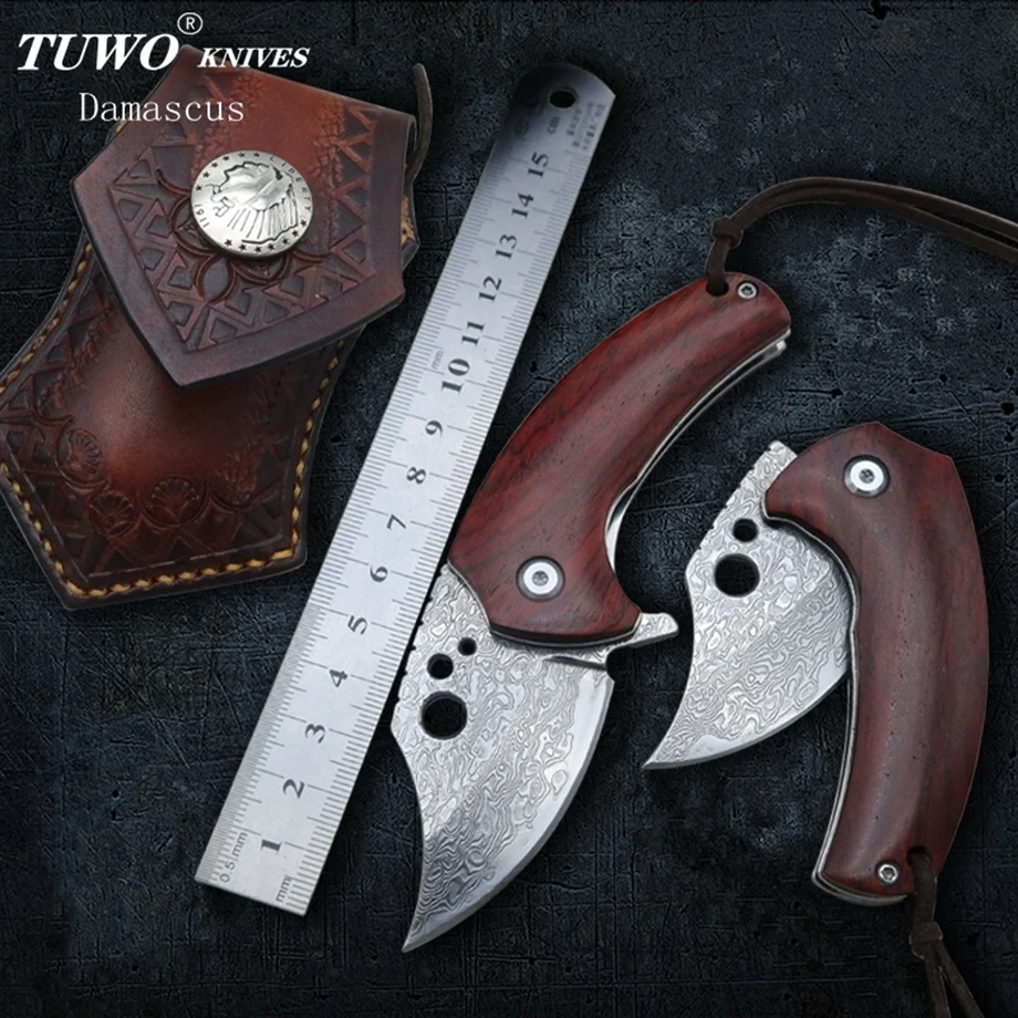TUWO KNIVES Damascus outdoor knife pattern steel folding knife camping portable survival tools
TUWO KNIVES Damascus outdoor knife pattern steel folding knife camping portable survival tools