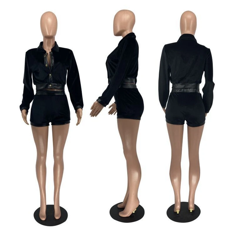 TNNAOFF Korean Velvet Patchwork Two Piece Set for Women Long Sleeve Suit Tops Fall Fashion Biker Shorts Night Club Matching Sets
TNNAOFF Korean Velvet Patchwork Two Piece Set for Women Long Sleeve Suit Tops Fall Fashion Biker Shorts Night Club Matching Sets