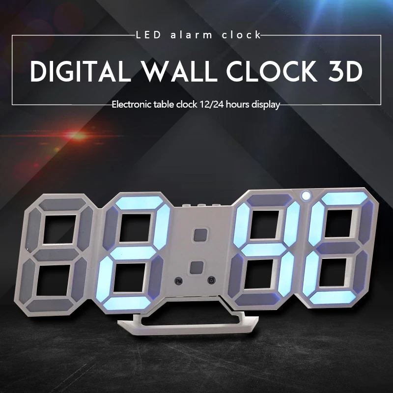 Digital Wall Clock 3D LED Alarm Clock Electronic Desk Clocks with Large Temperature 12/24 Hour Display 
Digital Wall Clock 3D LED Alarm Clock Electronic Desk Clocks with Large Temperature 12/24 Hour Display