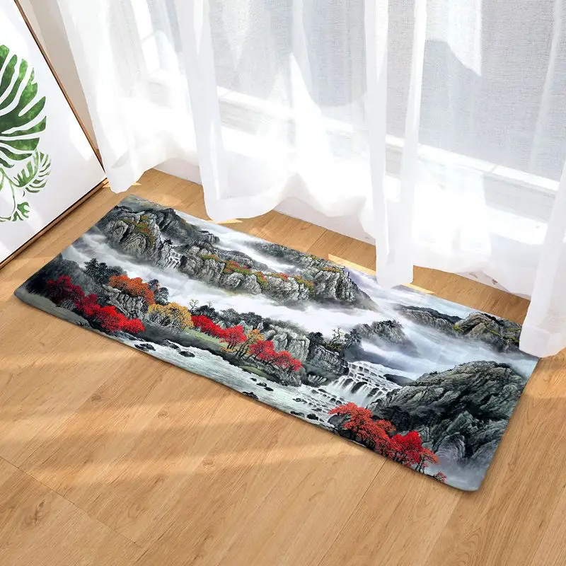Flannel Long Floor Mat Door Mat Mountain and River Pictures Kitchen Bathroom Water-Absorbing Non-Slip Mat Carpet
Flannel Long Floor Mat Door Mat Mountain and River Pictures Kitchen Bathroom Water-Absorbing Non-Slip Mat Carpet