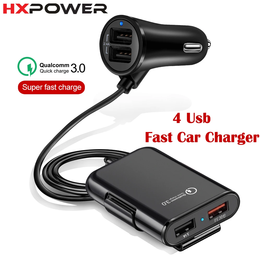 Автомобильный адаптер быстрой зарядки QC3.0 с 4 USB-портами для iPhone, Samsung, Xiaomi, Huawei, аксессуары для вождения
Автомобильный адаптер быстрой зарядки QC3.0 с 4 USB-портами для iPhone, Samsung, Xiaomi, Huawei, аксессуары для вождения