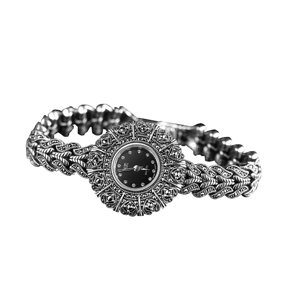 YQ Sterling Silver Watches for Women 925 Retro Wrist Watches Pave Marcasite Watch S925 Silver Jewelry eal Pure Silver Bracelet
YQ Sterling Silver Watches for Women 925 Retro Wrist Watches Pave Marcasite Watch S925 Silver Jewelry eal Pure Silver Bracelet