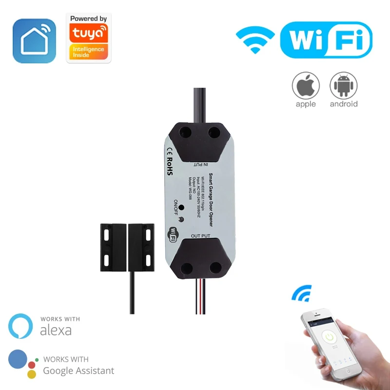 Tuya WiFi Switch Smart Garage Door Opener Controller Work With Alexa Echo Google Home Smart Life/Tuya APP Control No Hub Require
Tuya WiFi Switch Smart Garage Door Opener Controller Work With Alexa Echo Google Home Smart Life/Tuya APP Control No Hub Require
