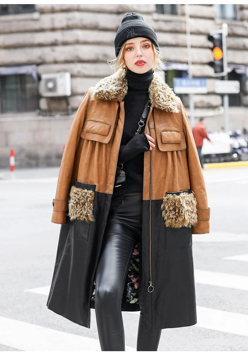 2020 winter New genuine leather down jacket Women's Mid-length sheepskin leather jacket detachable down liner coat
2020 winter New genuine leather down jacket Women's Mid-length sheepskin leather jacket detachable down liner coat