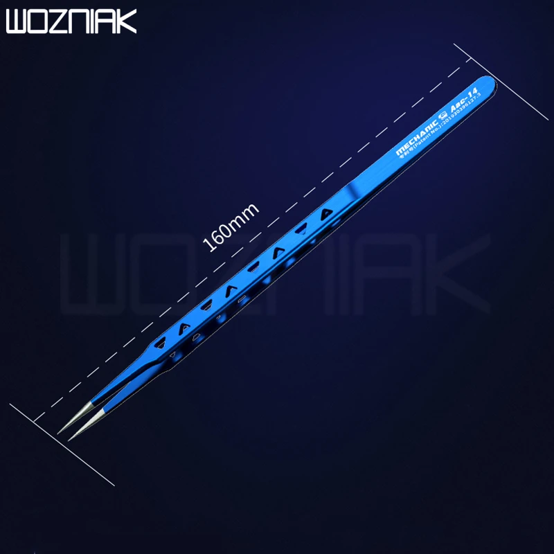 MECHANIC hollow heat-dissipating tweezers, lengthened thickened high hardness tweezers for repairing mobile phone PCB IC tweezer
MECHANIC hollow heat-dissipating tweezers, lengthened thickened high hardness tweezers for repairing mobile phone PCB IC tweezer