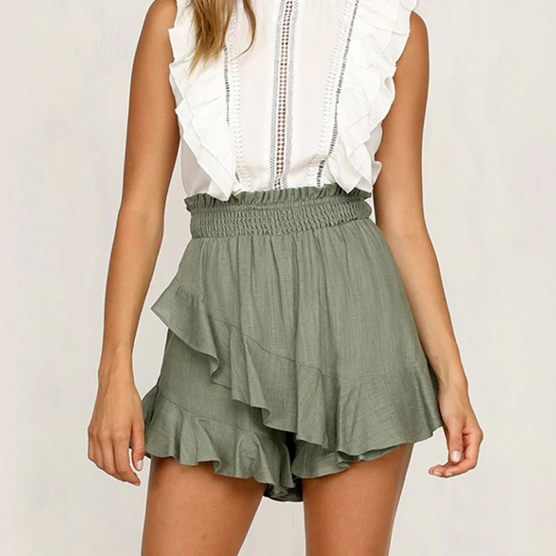 2021 Spring New Fashion High Waist Loose Ruffled Wild Cotton Shorts Women's Solid Color Casual Shorts Solid Color Trousers Skirt
2021 Spring New Fashion High Waist Loose Ruffled Wild Cotton Shorts Women's Solid Color Casual Shorts Solid Color Trousers Skirt