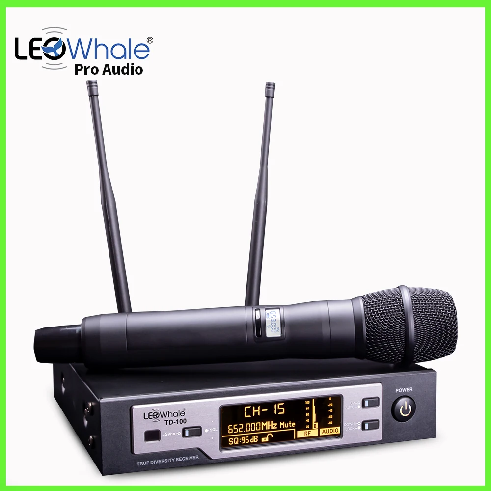 LEOwhale TD-100 Professional Digital True Diversity Karaoke Wireless Microphone System 1 Handheld Mic For Stage Performances
LEOwhale TD-100 Professional Digital True Diversity Karaoke Wireless Microphone System 1 Handheld Mic For Stage Performances