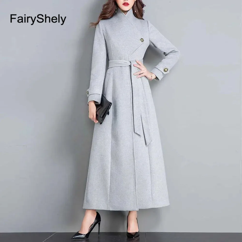 FairyShely, винтажное шерстяное пальто, новинка сезона осень-зима 2022, женское длинное пальто, серое элегантное офисное пальто с поясом для женщин...
FairyShely, винтажное шерстяное пальто, новинка сезона осень-зима 2022, женское длинное пальто, серое элегантное офисное пальто с поясом для женщин...