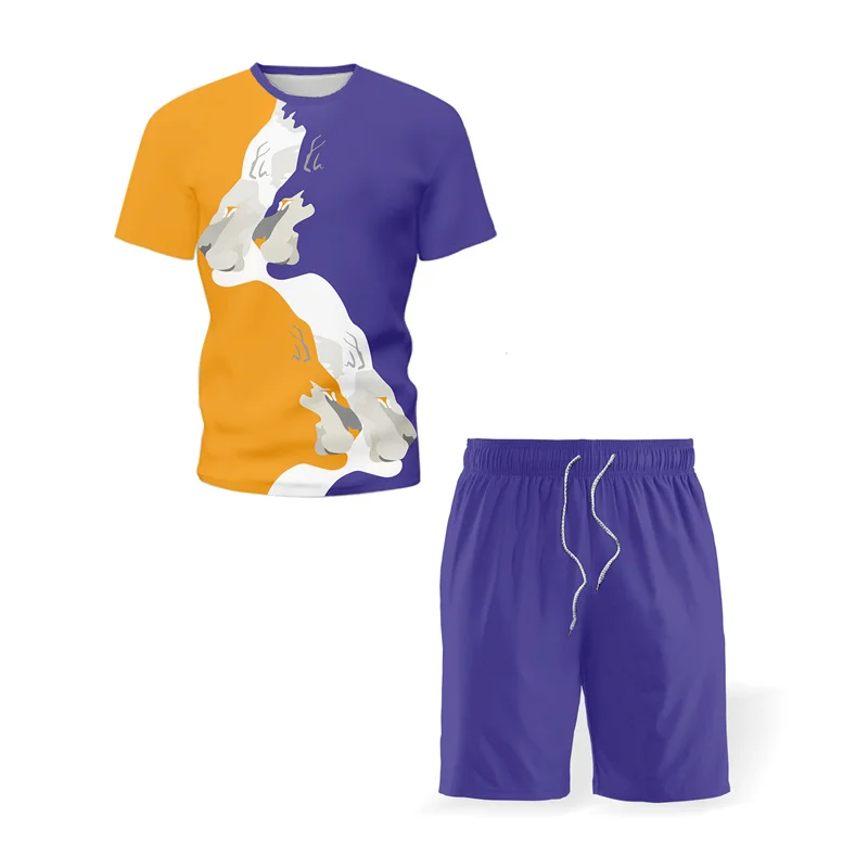 Summer Casual Short Sleeve Men Set Creative Abstract Lion Print Cartoon T-Shirt+Shorts Suit Can Freely Matched Male Tracksuit
Summer Casual Short Sleeve Men Set Creative Abstract Lion Print Cartoon T-Shirt+Shorts Suit Can Freely Matched Male Tracksuit