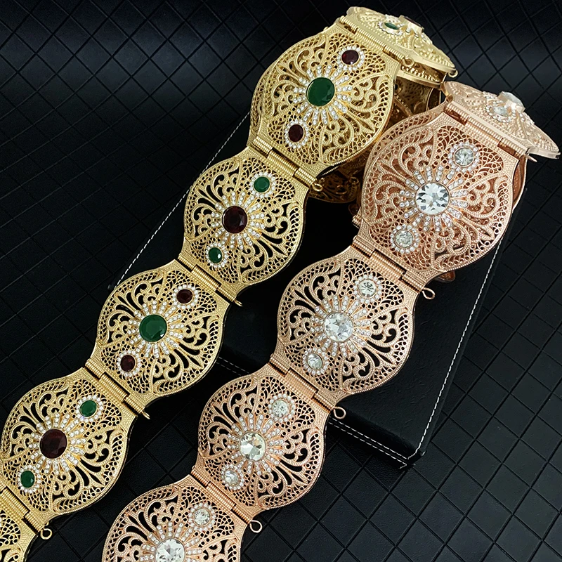 New Moroccan Caftan Belt for Women Wedding Dress Jewelry Hollow Metal Buckle Link Chain Full Crystal Bride Gift
New Moroccan Caftan Belt for Women Wedding Dress Jewelry Hollow Metal Buckle Link Chain Full Crystal Bride Gift