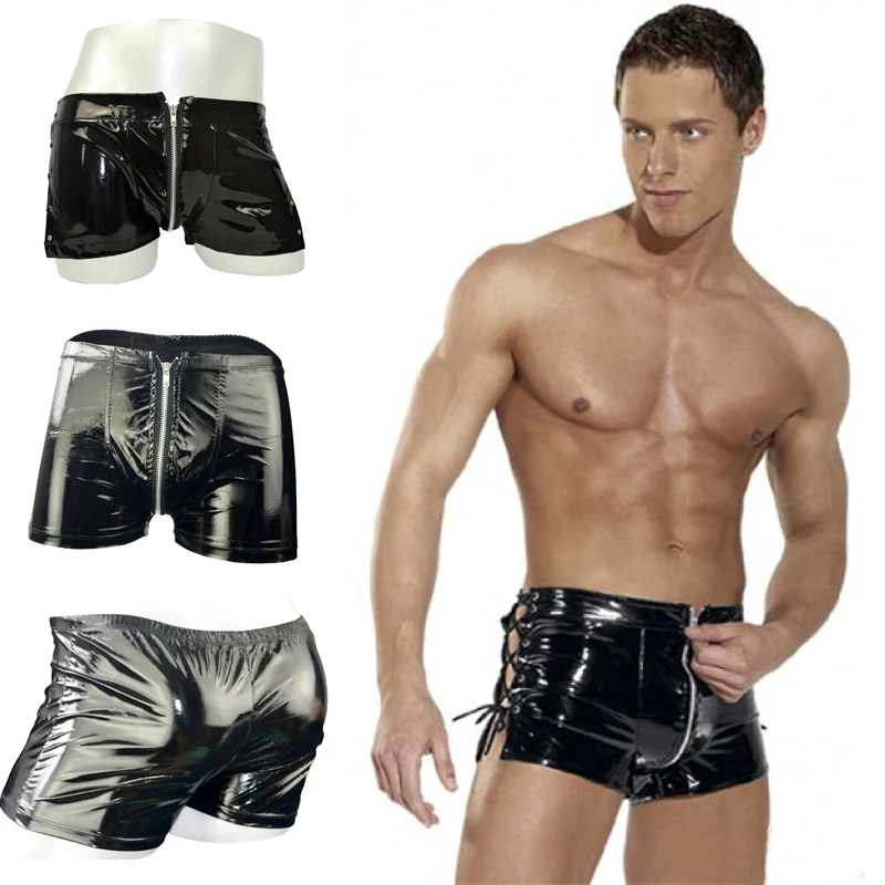 Men's Sexy Underpants PU Boxers Faux Leather Sexy Safety Zipper Patent Leather Men's Boxer Shorts Performance Pants
Men's Sexy Underpants PU Boxers Faux Leather Sexy Safety Zipper Patent Leather Men's Boxer Shorts Performance Pants
