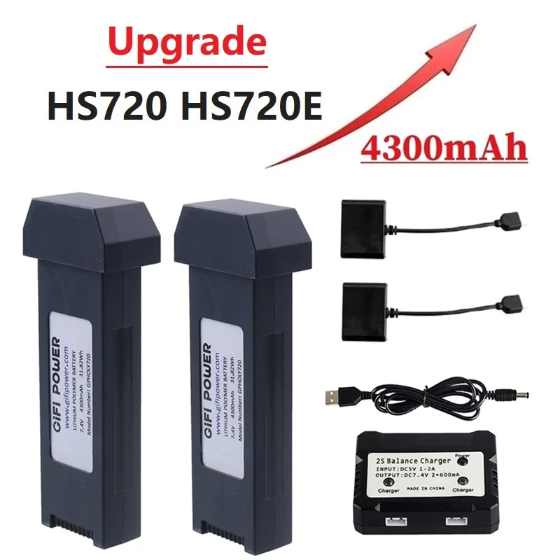 Обновленная литий-полимерная батарея 50% 7,4 В 4300 мАч для Дронов HS720/HS720E комплекты зарядных устройств для радиоуправляемых квадрокоптеров зап...
Обновленная литий-полимерная батарея 50% 7,4 В 4300 мАч для Дронов HS720/HS720E комплекты зарядных устройств для радиоуправляемых квадрокоптеров зап...
