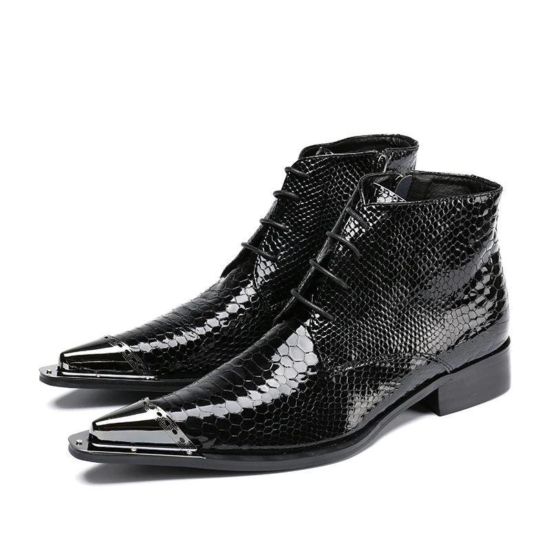 Punk Gothic Men Nightclub Shoes Zip Metal Pointy Toe Leather Med Heel Ankle Boots Lace Up Shoes G26
Punk Gothic Men Nightclub Shoes Zip Metal Pointy Toe Leather Med Heel Ankle Boots Lace Up Shoes G26