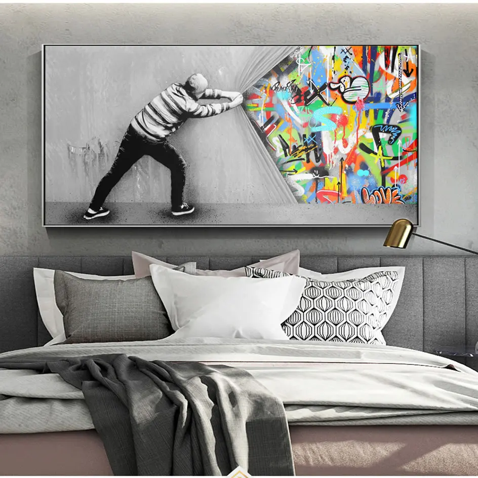 Graffiti Art Wall Pictures For Living Room Behind The Curtain Street Art Canvas Paintings On The Wall Posters And Prints Quadro
Graffiti Art Wall Pictures For Living Room Behind The Curtain Street Art Canvas Paintings On The Wall Posters And Prints Quadro