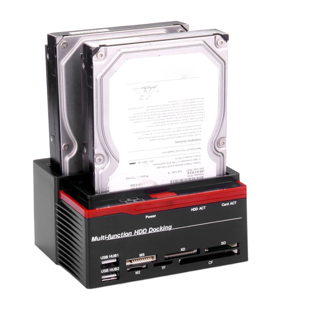 2.5/3.5in SATA IDE HDD Docking Station Hard Drive Docking Station HDD Enclosure USB 2.0 Hub MS/M2/XD/CF/SD/TF Card Reader
2.5/3.5in SATA IDE HDD Docking Station Hard Drive Docking Station HDD Enclosure USB 2.0 Hub MS/M2/XD/CF/SD/TF Card Reader
