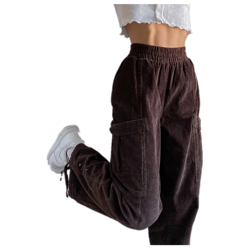 Autumn Woman Vintage Solid Loose Corduroy Pants Ladies Casual Pockets Cargo Pants Women Street High Waist Trousers Baggy New
Autumn Woman Vintage Solid Loose Corduroy Pants Ladies Casual Pockets Cargo Pants Women Street High Waist Trousers Baggy New