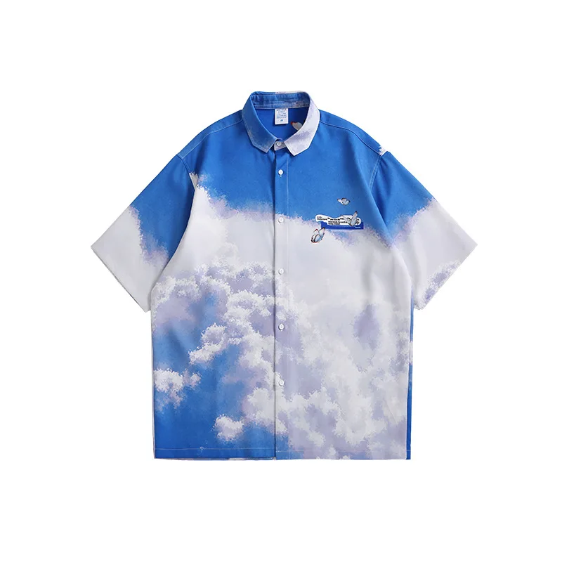 Inf men's wear new street style in spring and summer 2021 blue sky white clouds butterfly print loose lazy style shirt for men
Inf men's wear new street style in spring and summer 2021 blue sky white clouds butterfly print loose lazy style shirt for men