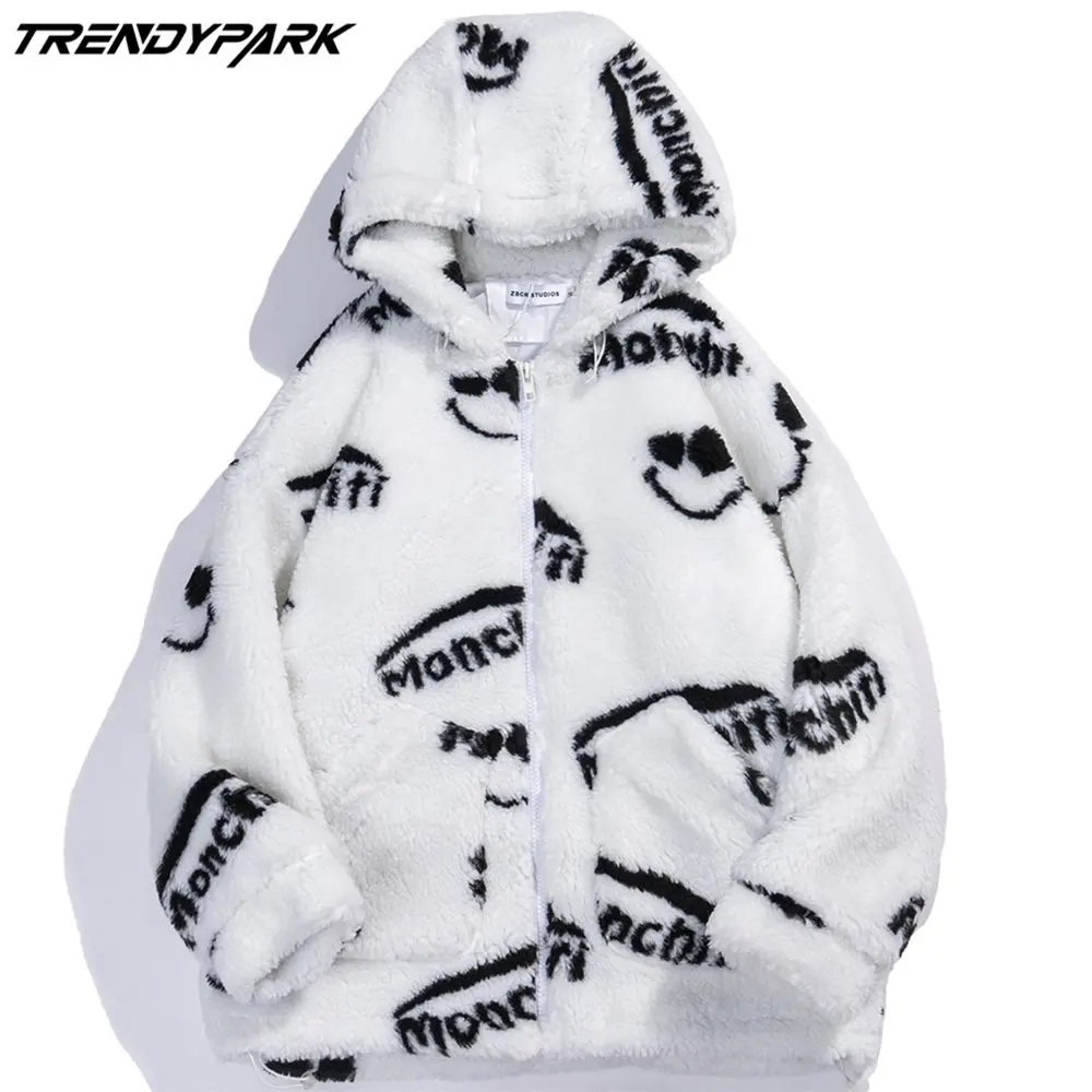 Men's Jacket Hooded Cashmere Flocking Fleece Winter Warm Thick Fabric Harajuku Streetwear Casual Oversized Letters Print Coat
Men's Jacket Hooded Cashmere Flocking Fleece Winter Warm Thick Fabric Harajuku Streetwear Casual Oversized Letters Print Coat