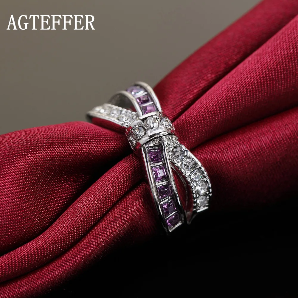 AGTEFFER 925 Sterling Silver AAA Zircon Purple/Red/Blue Six Colors Crystal Ring For Women Fashion Wedding Party Charm Jewelry
AGTEFFER 925 Sterling Silver AAA Zircon Purple/Red/Blue Six Colors Crystal Ring For Women Fashion Wedding Party Charm Jewelry