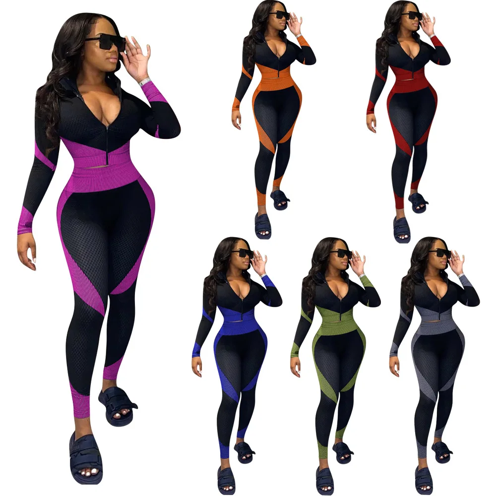 Printing Sport wear Casual Lady V-neck Full Sleeve Zipper Tops High Waist Jogging Pant Tracksuit Women Positioning Two-Piece Set
Printing Sport wear Casual Lady V-neck Full Sleeve Zipper Tops High Waist Jogging Pant Tracksuit Women Positioning Two-Piece Set
