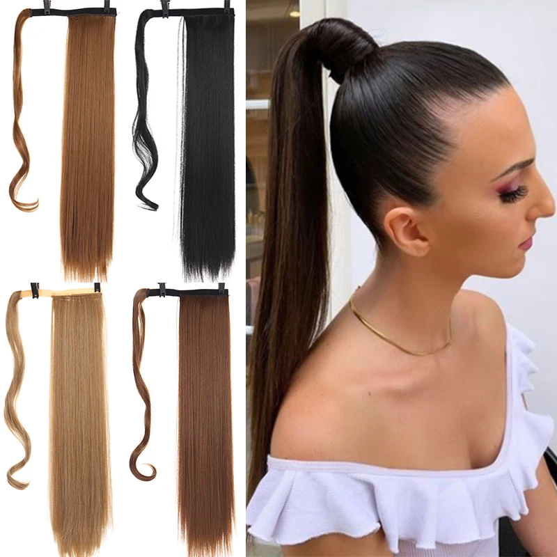 24“ Wrap Around Long Straight Clip In Ponytail Hair Extension Heat Resistant Synthetic Pony Tail Fake Hair Natural Headwear
24“ Wrap Around Long Straight Clip In Ponytail Hair Extension Heat Resistant Synthetic Pony Tail Fake Hair Natural Headwear