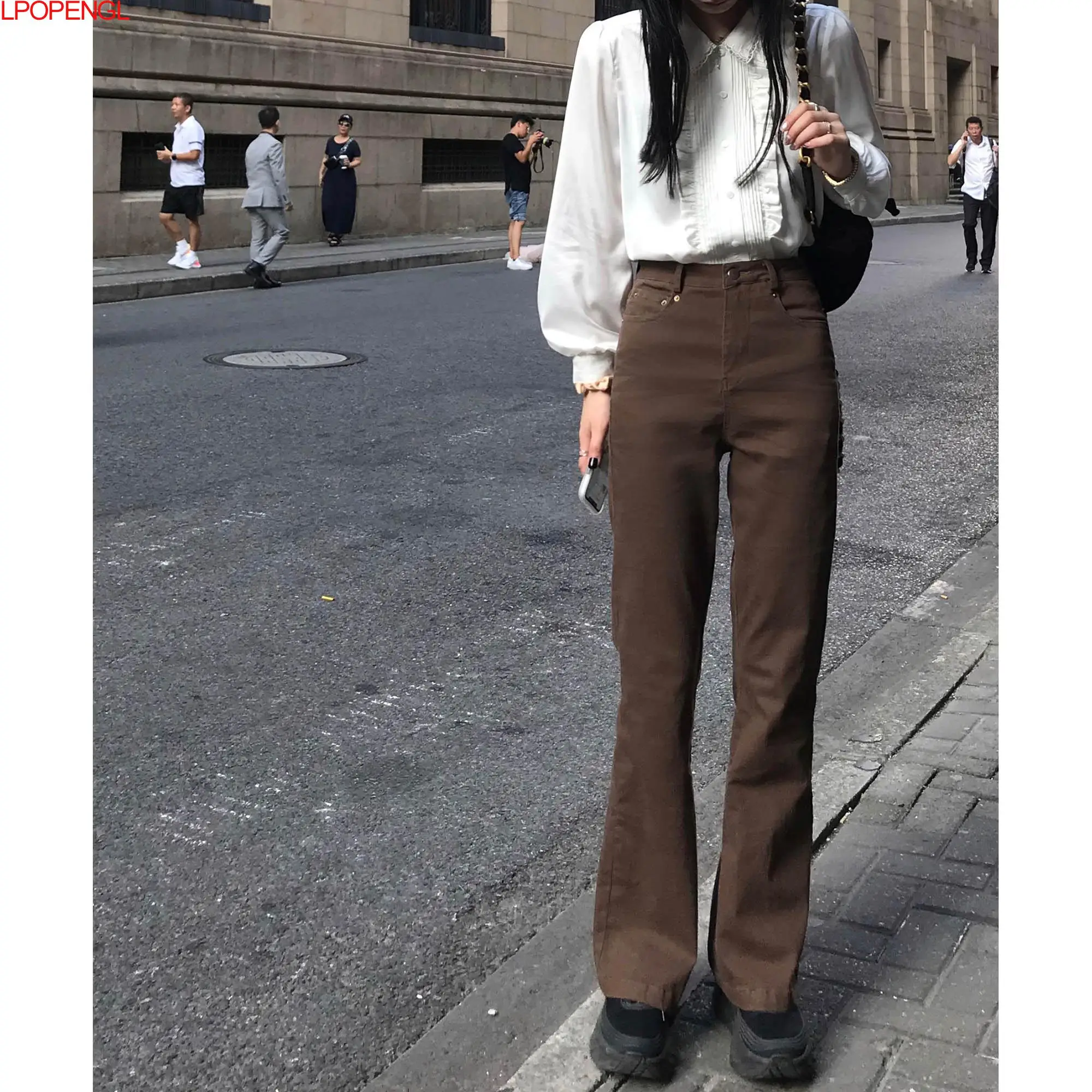 Flared Jeans Women 2021 New Female Denim Pants Vintage Brown Pocket High Waist Straight Jeans Femme Women's Casual Trousers
Flared Jeans Women 2021 New Female Denim Pants Vintage Brown Pocket High Waist Straight Jeans Femme Women's Casual Trousers