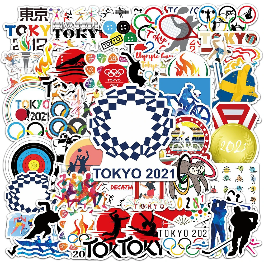 10/30/50 шт. 2021 логотип Олимпийских игр Токио мировые плакаты Наклейки на