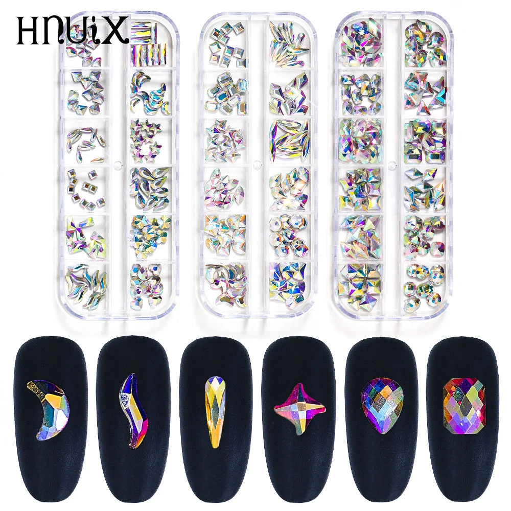 HNHUIX 120pcs Per Box Crystal AB 3D Nail Art Rhinestones Fancy Shaped Crystals and Stones For DIY Nails Art decoration
HNHUIX 120pcs Per Box Crystal AB 3D Nail Art Rhinestones Fancy Shaped Crystals and Stones For DIY Nails Art decoration