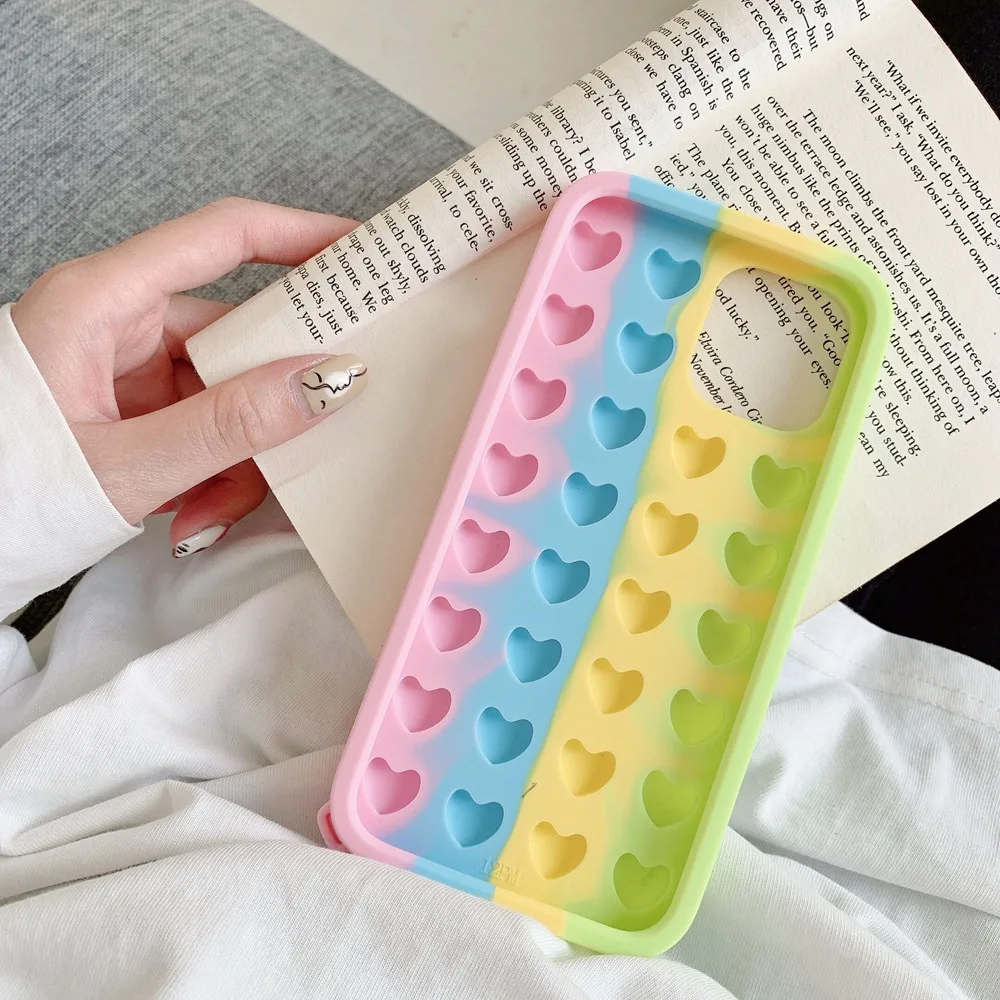Rainbow Love Heart Bubble Relieve Stress Phone Case For iPhone11 12 Pro Max Mini X XR XS 6 7 8 Plus SE 2020 Soft Silicone Cover
Rainbow Love Heart Bubble Relieve Stress Phone Case For iPhone11 12 Pro Max Mini X XR XS 6 7 8 Plus SE 2020 Soft Silicone Cover