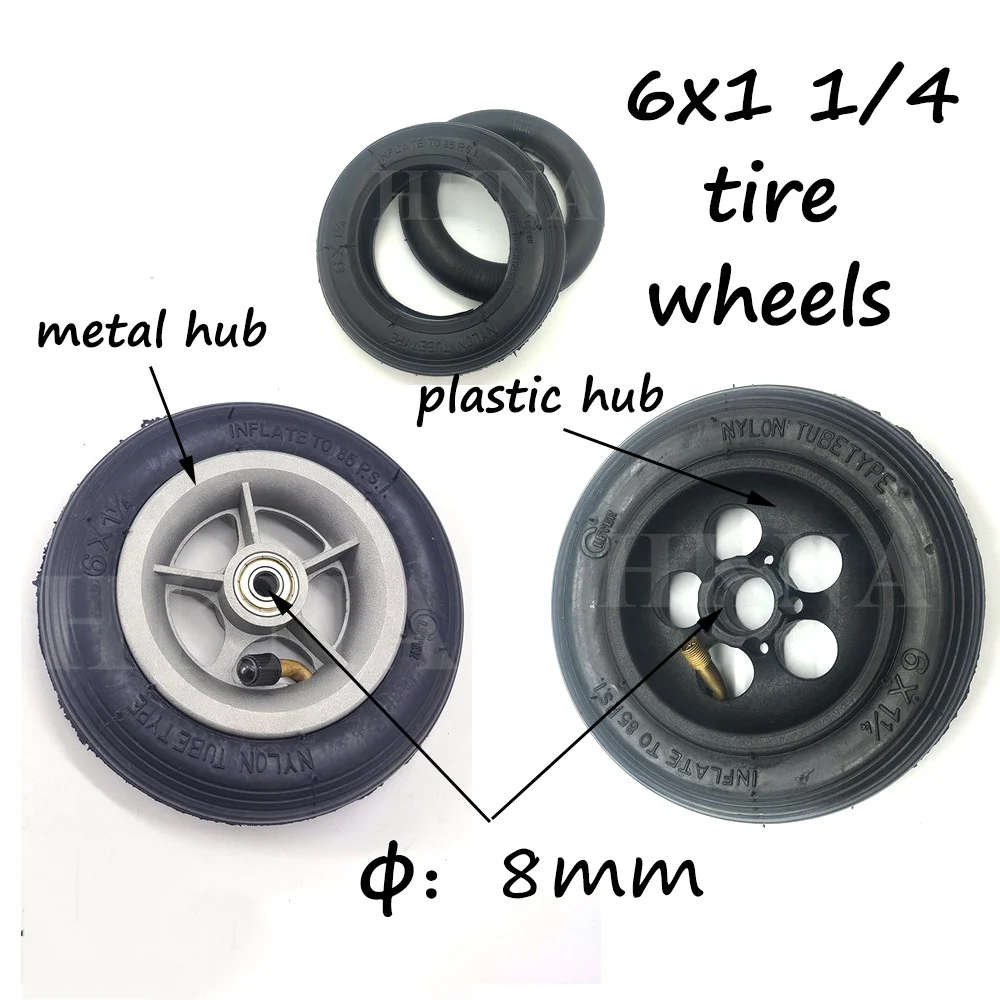 6x1 1/4 Pneumatic Wheels 6*1 1/4 Inflation Tire Inner Tube for Wheelchair Mini Electric Scooter Tyre Replacement Accessories
6x1 1/4 Pneumatic Wheels 6*1 1/4 Inflation Tire Inner Tube for Wheelchair Mini Electric Scooter Tyre Replacement Accessories