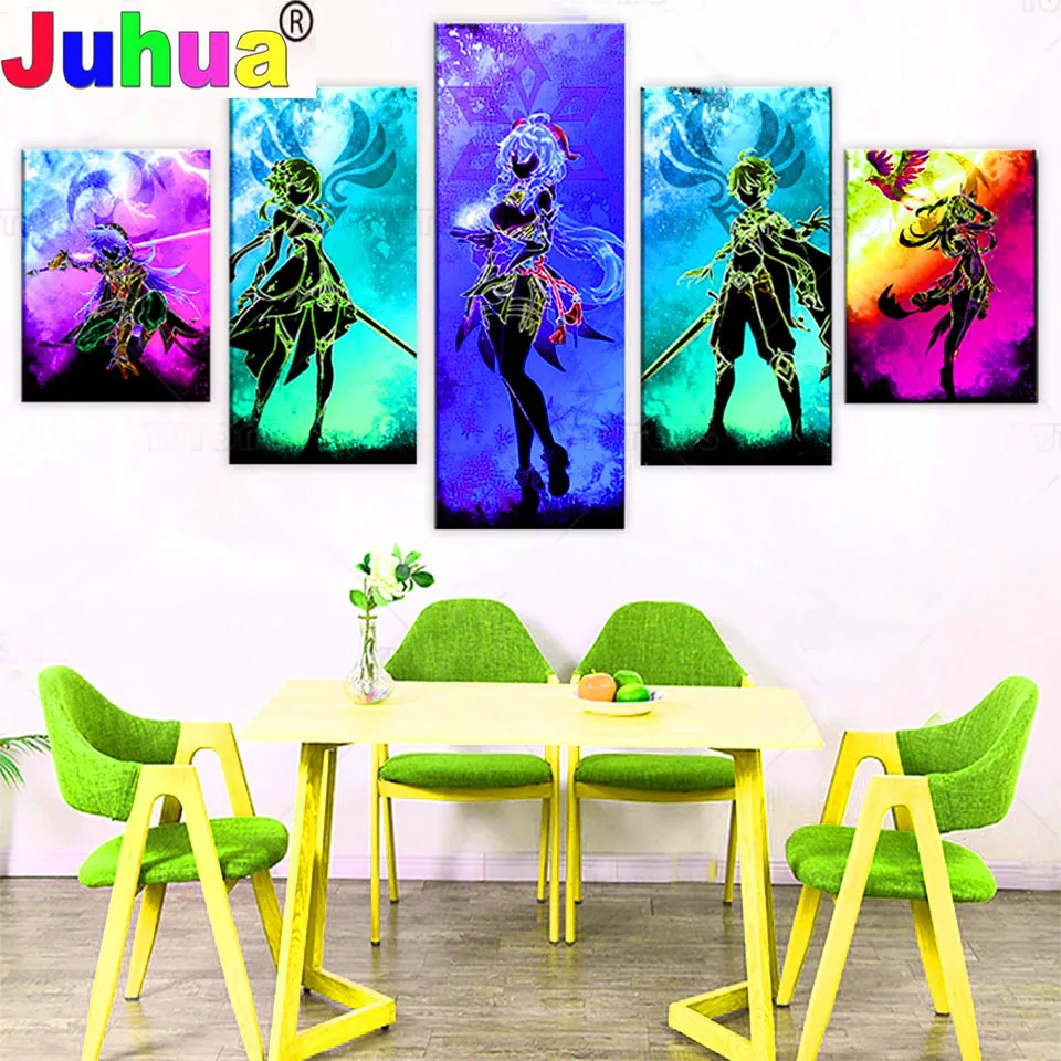 mosaic diamond embroidery Anime Girl 5 Piece 5d Diy Diamond painting Full Square/Round Drill Colorful Warrior Fairy Home Art, 
mosaic diamond embroidery Anime Girl 5 Piece 5d Diy Diamond painting Full Square/Round Drill Colorful Warrior Fairy Home Art,