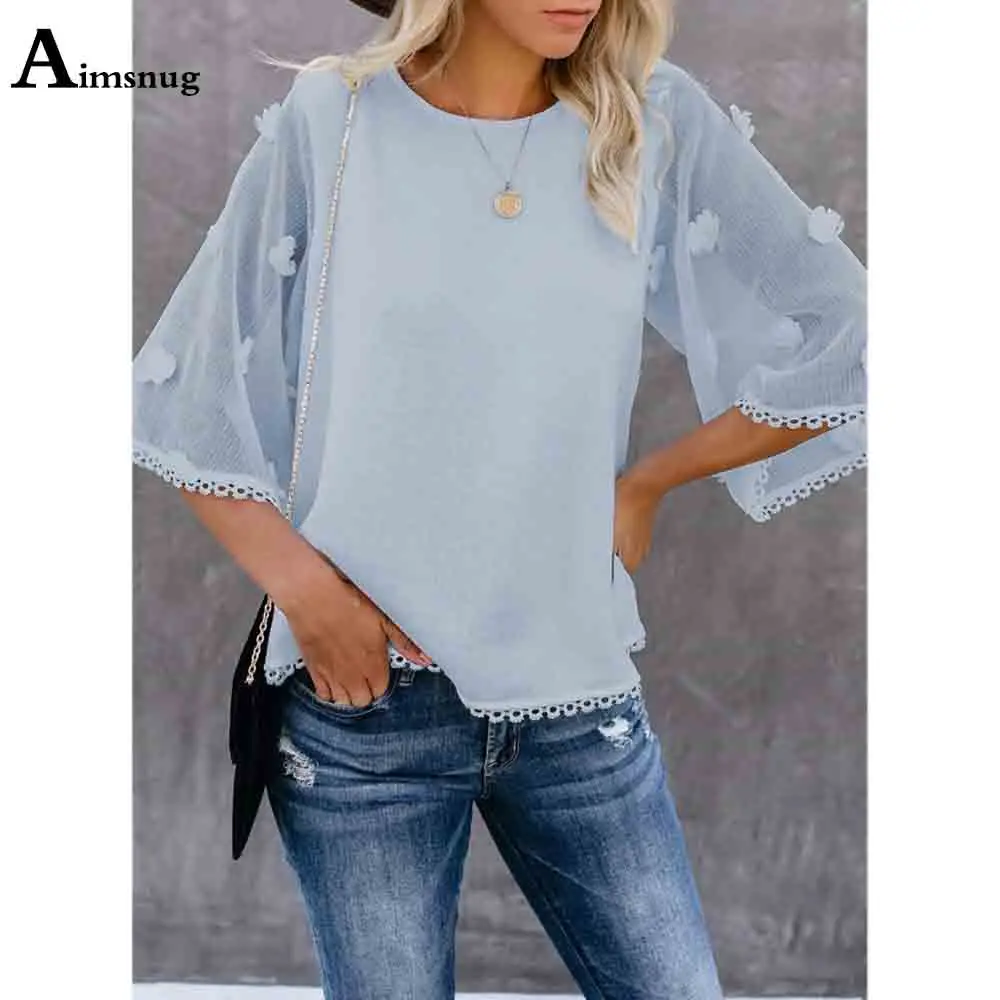 Aimsnug 2021 Women Casual Shirt Patchwork Dot Mesh Ladies Chiffon Blouses Half Sleeve Tassel Shirt Blusas Plus size Femme Tops
Aimsnug 2021 Women Casual Shirt Patchwork Dot Mesh Ladies Chiffon Blouses Half Sleeve Tassel Shirt Blusas Plus size Femme Tops