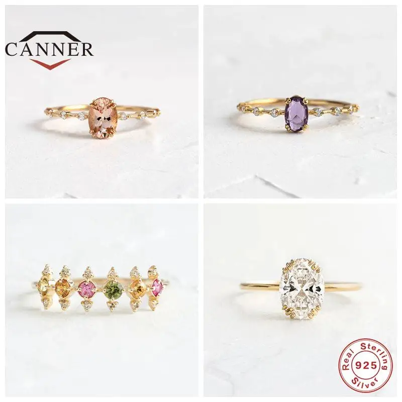 CANNER Colorful Zirconia Gold Plated Ring for Women Real 925 Sterling Silver Wedding Engagement Lady Gifts Fine Jewelry Anillos
CANNER Colorful Zirconia Gold Plated Ring for Women Real 925 Sterling Silver Wedding Engagement Lady Gifts Fine Jewelry Anillos