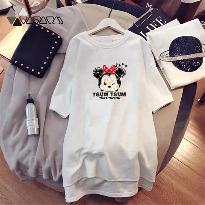Women Dresses Minnie Mickey Mouse Cartoon Printed Casual Loose White Sundresses Short Sleeve Clothes Vintage Dress Fashion
Women Dresses Minnie Mickey Mouse Cartoon Printed Casual Loose White Sundresses Short Sleeve Clothes Vintage Dress Fashion