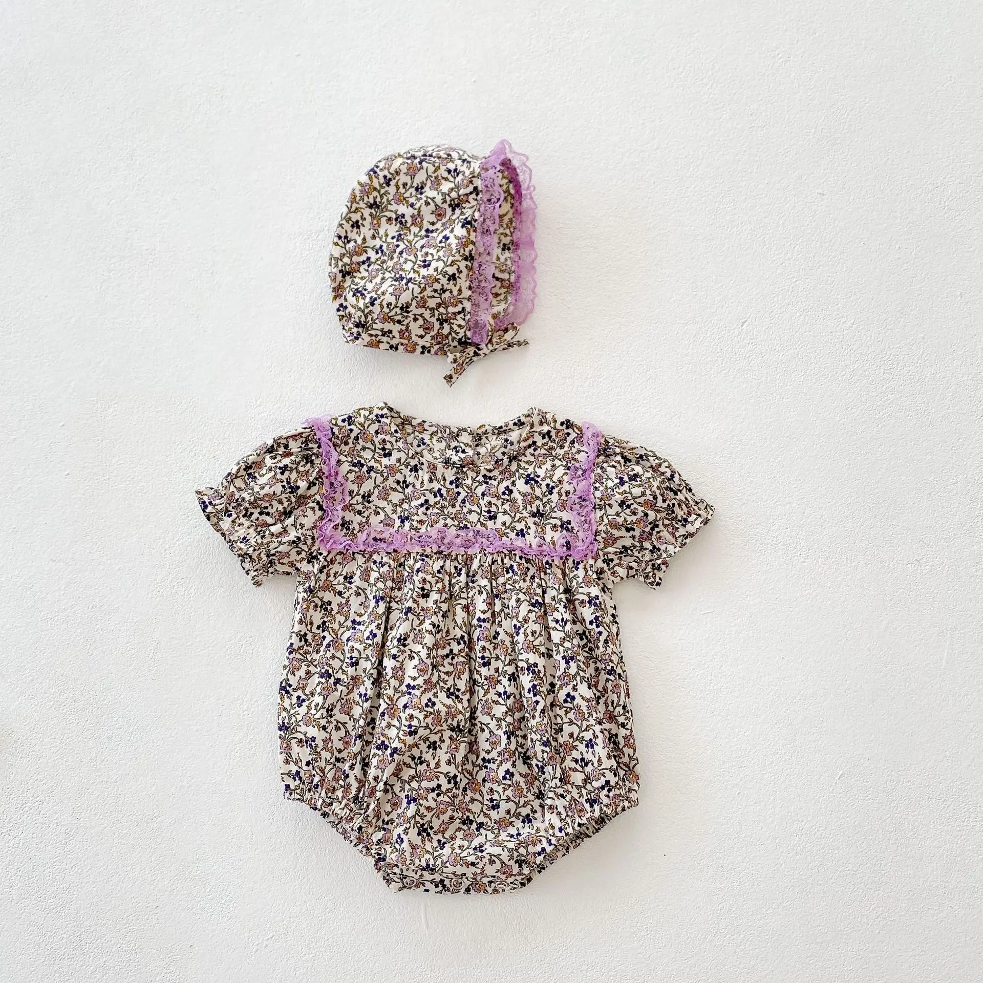 Toddler Baby Girl Cotton Lace Collar Floral Printed Short Sleeve Bodysuit Summer New Kid Girls Casual Thin Bodysuits With Hat
Toddler Baby Girl Cotton Lace Collar Floral Printed Short Sleeve Bodysuit Summer New Kid Girls Casual Thin Bodysuits With Hat