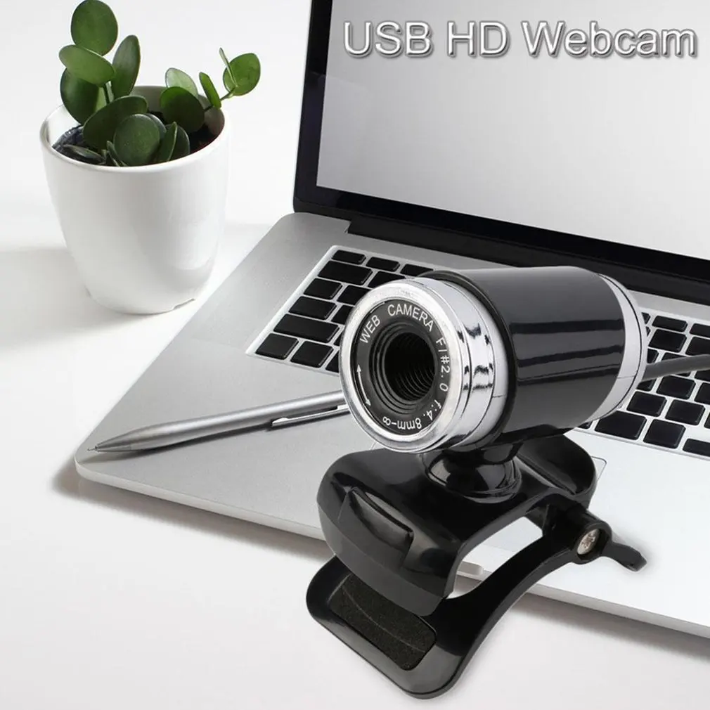 HD Webcam 12.0M Pixels CMOS USB Web Camera Digital Video Camera with Microphone 360 Degree Rotation Clip-on PC Laptop